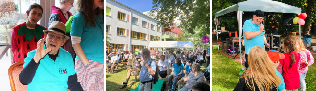 Menschen mit und ohne Behinderung feiern gemeinsam ein Fest